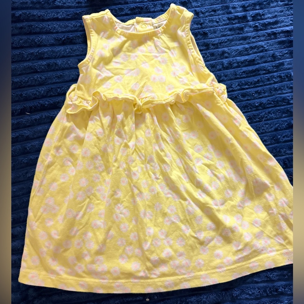 Carter's Sunny Yellow Dress with Soft Pink Flowers